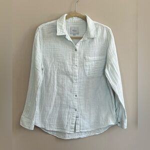Rails Ellis Long Sleeve Gauze Shirt in mint green size medium
